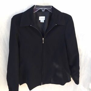 Lightweight Zippered Lined Black  Jacket
